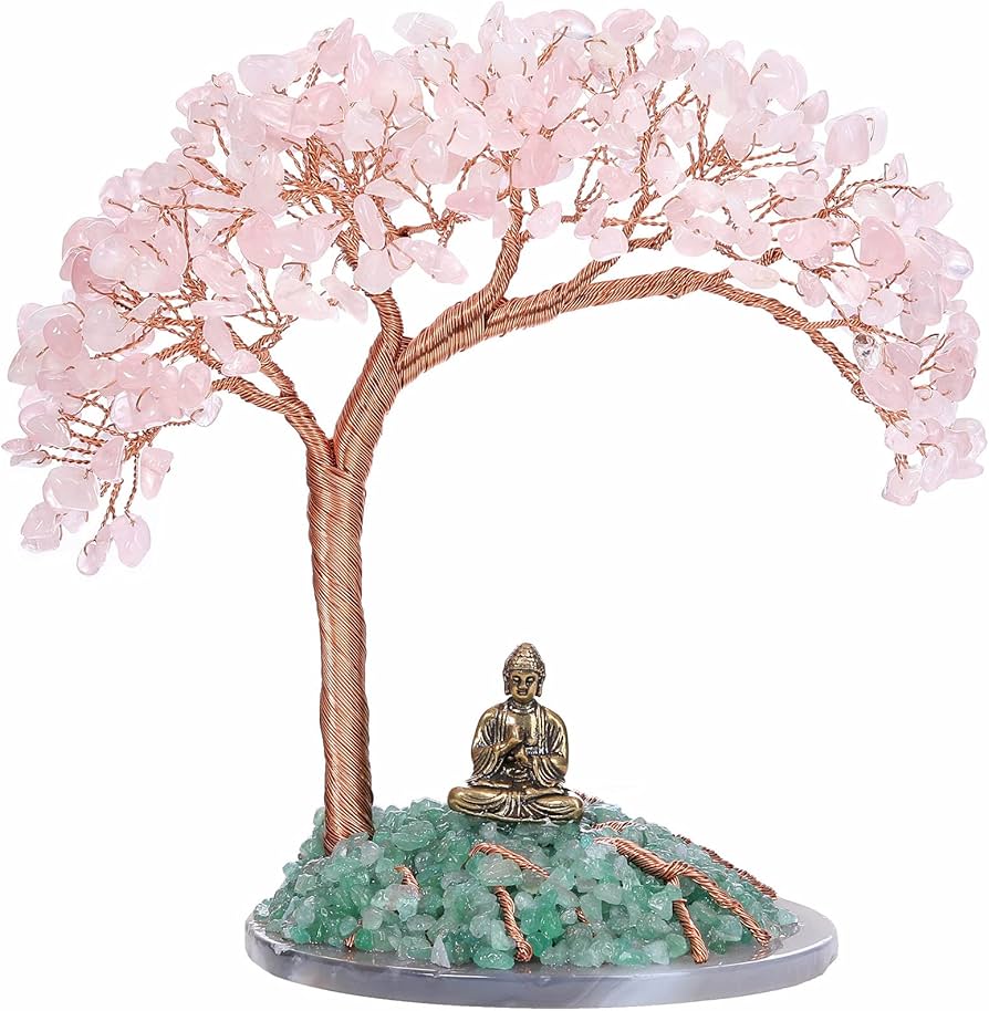 Amazon.co.jp: Jovivi Mak 天然石の木 仏像 招財樹 パワーストーン