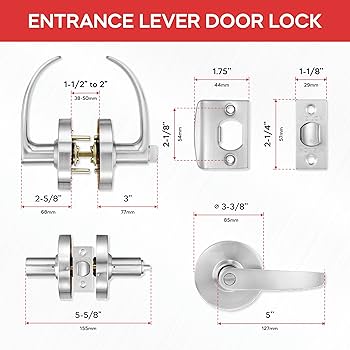 VIZILOK Vandal Resistant ADA Compliant Entrance Lever Door Lock