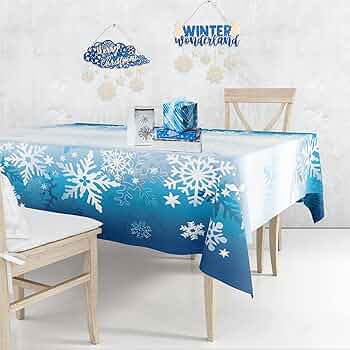 Amazon.co.jp: 雪の結晶テーブルクロス 54インチx108インチ 長方形