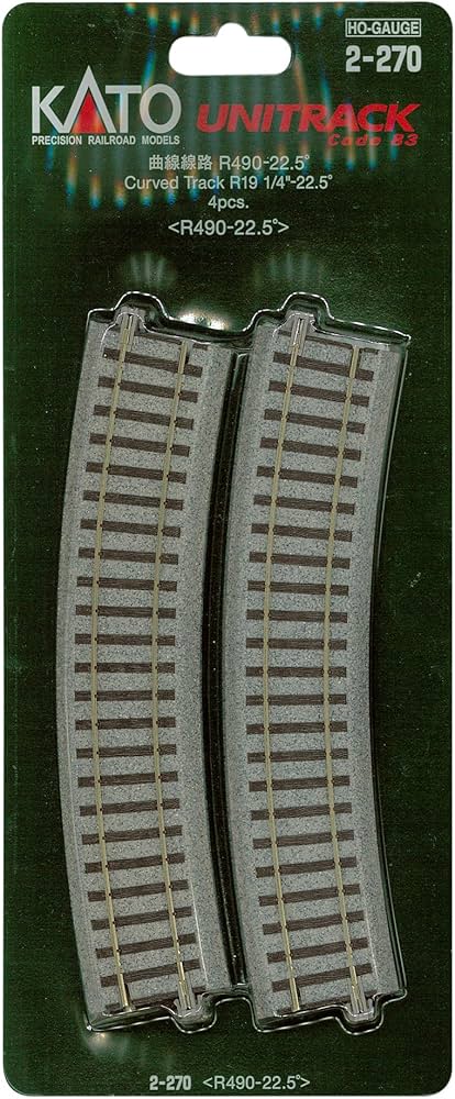 Amazon | KATO HOゲージ 曲線線路 R490-22.5° 4本入 2-270 鉄道模型