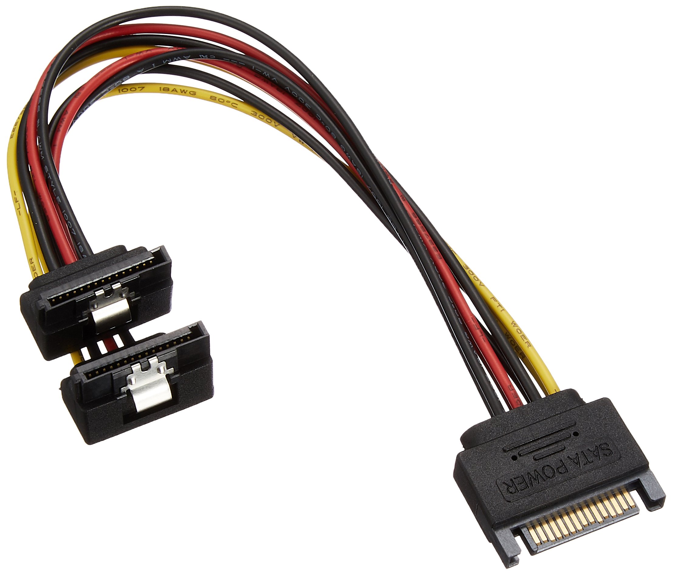 Amazon.co.jp: 変換名人 SATA電源(15ピン) 2分岐ケーブル 下L型ロック