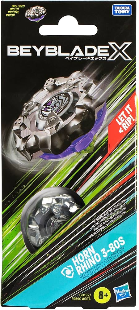 Amazon.com: Hasbro Beyblade X Horn Rhino 3-80S Gyro Booster Pack