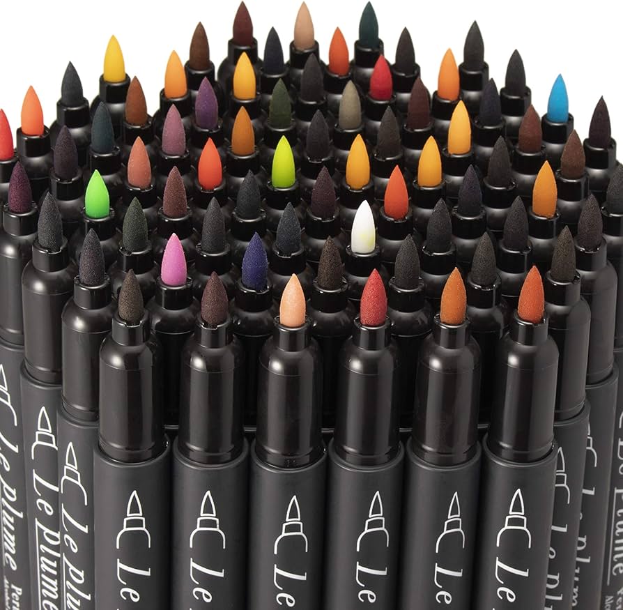 Amazon.co.jp: マービー ルプルーム 72色Aセット(黒軸) 3000B-72A