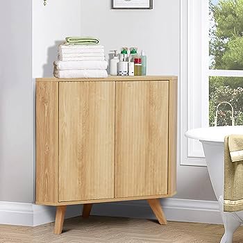 Amazon.com: XUZENEST Fluted Floor Corner Cabinet, Small Corner
