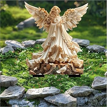 Amazon.co.jp: Brfveob エンジェルガーデン像,天使の像 | 天使の像鳩に