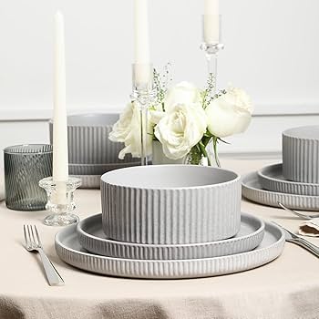 Amazon.com | Stone Lain Haven Stoneware 12-Piece Dinnerware Set