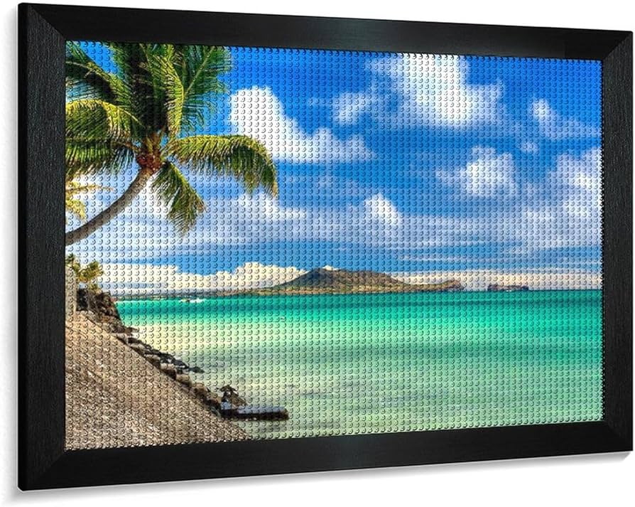 Amazon | ダイヤモンドアート ハワイのビーチ ダイヤモンド刺繍 全面