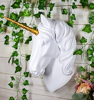 Amazon.co.jp: Ebros Her Majesty ホワイト ユニコーンヘッド 壁装飾