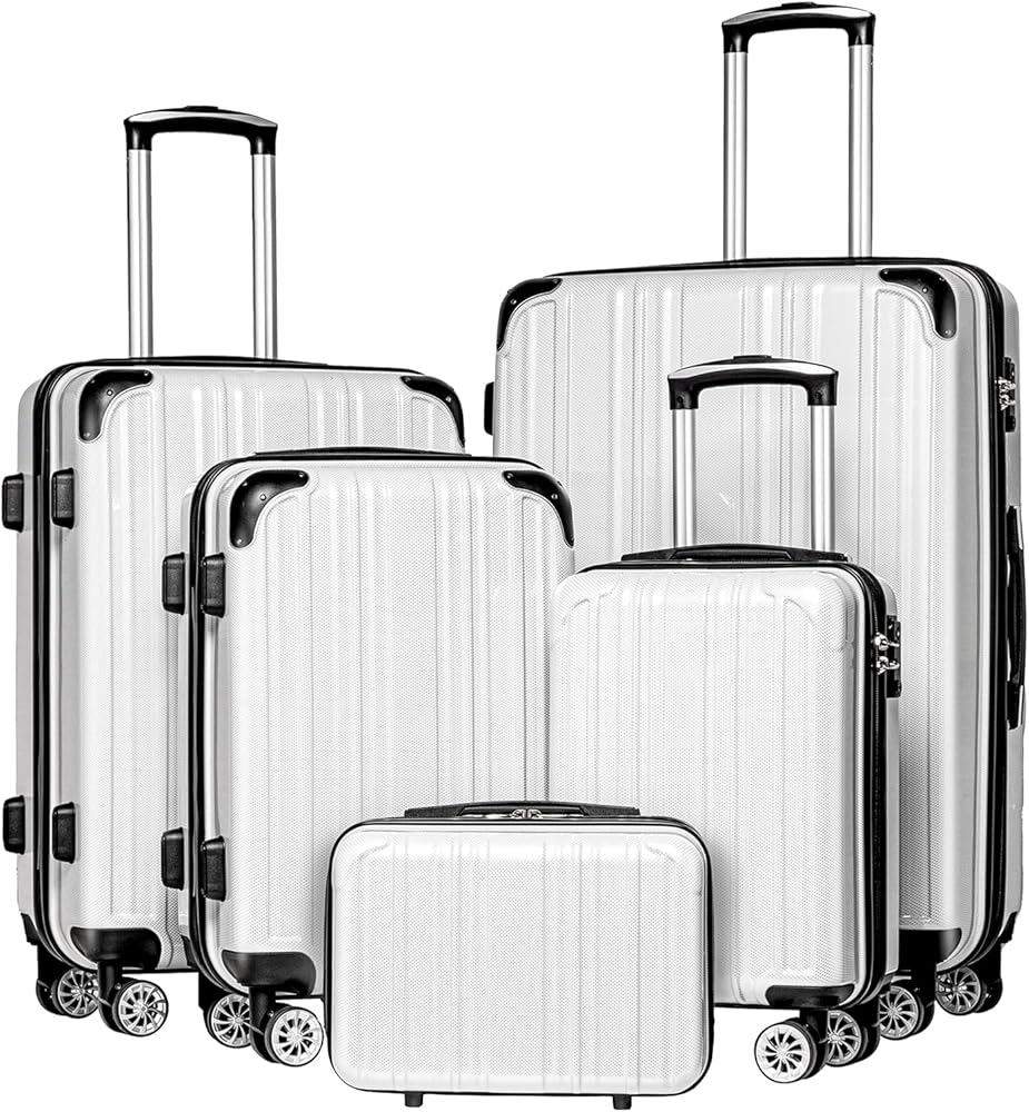 Amazon.com | Coolife Luggage Sets, 5 Piece Durable Suitcase