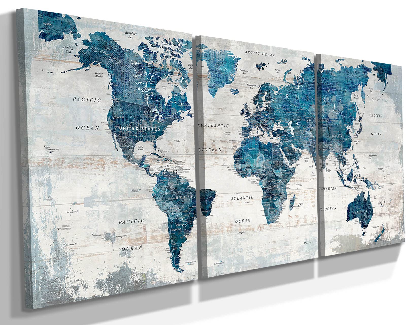 Amazon.co.jp: 世界地図 アートパネル ポスター 絵画 アート 壁掛け 青