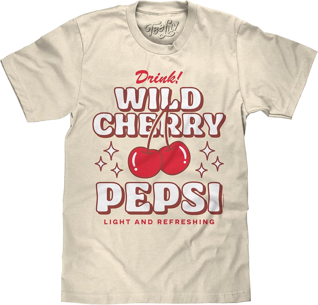 Amazon.com: Tee Luv Men's Drink Wild Cherry Pepsi 70s Soda Logo