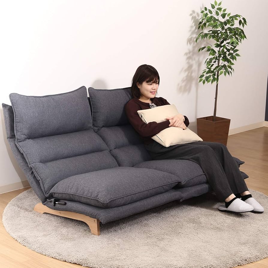 Amazon｜不二貿易 座椅子 ソファー 2人掛け 幅140×奥行80~120×高さ94cm