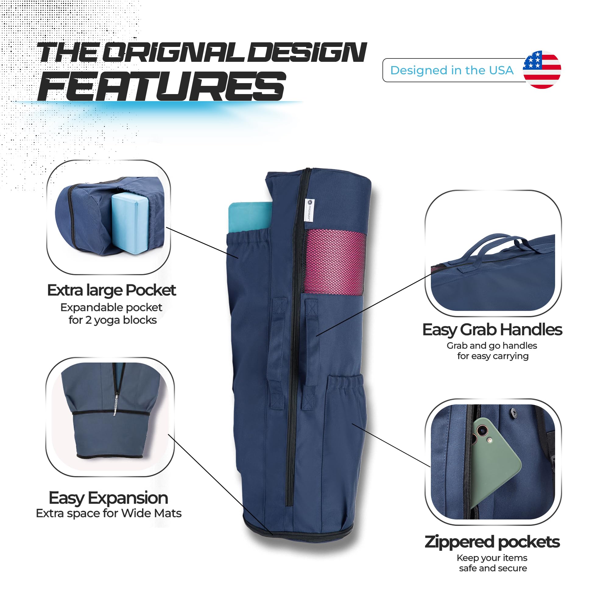 Amazon | MAGNILAY(マグニレイ) ヨガマットバッグ - 男女兼用