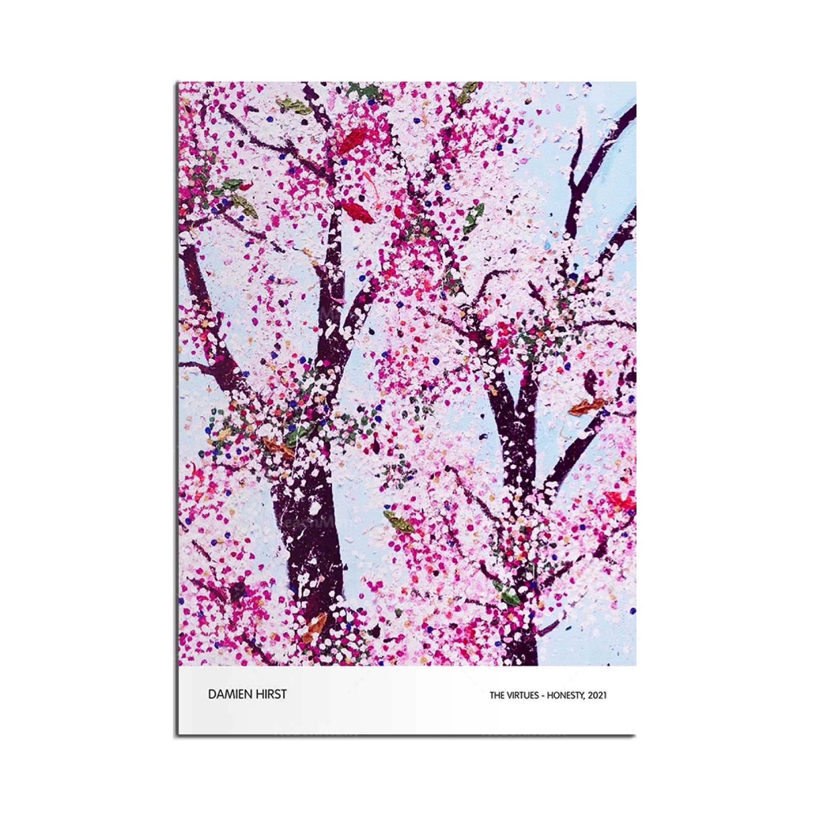 Amazon.co.jp: ダミアンハーストポスター桜キャンバス壁アート抽象絵画