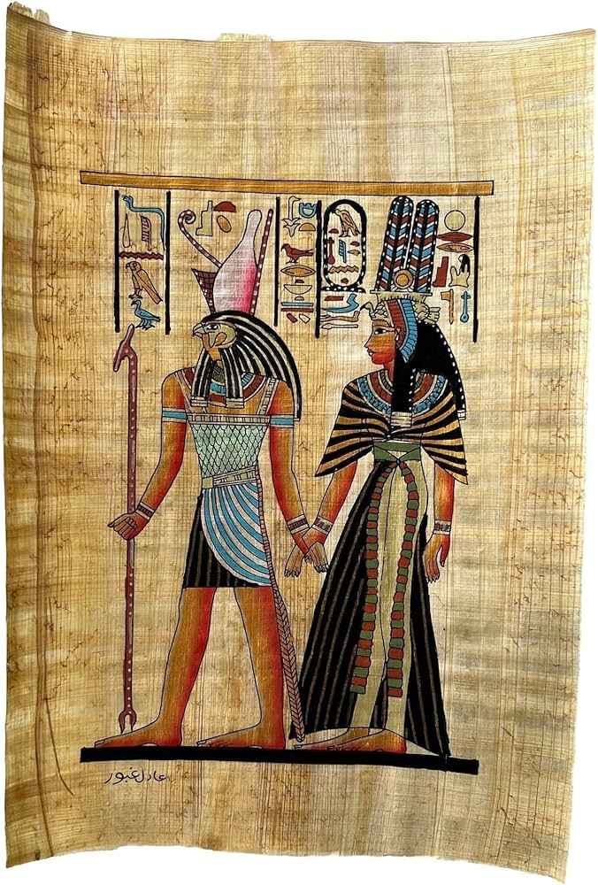 Amazon.co.jp: 古代エジプト絵画 エジプトのパピルスアート - ホルスと