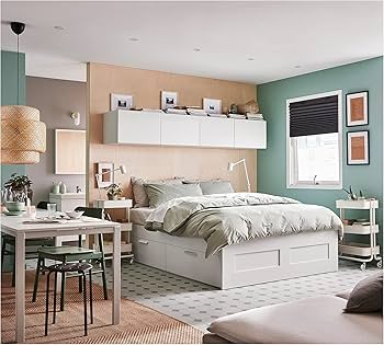 Amazon｜IKEA BRIMNES 収納付きベッドフレーム 160x200cm ホワイト