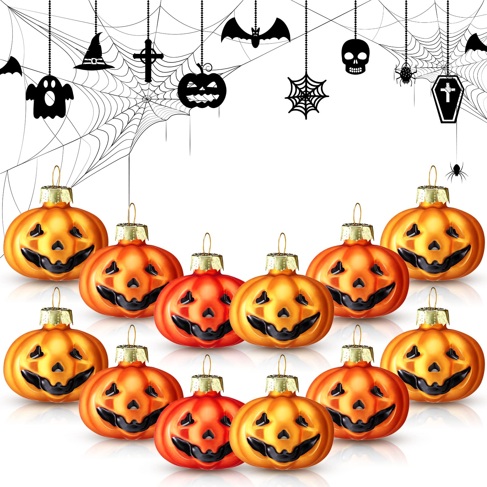 Amazon.co.jp: 12個 ハロウィンガラスジャックOランタン 小さな