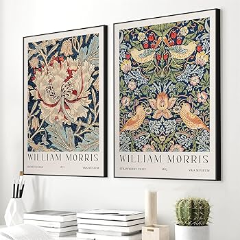 Amazon.co.jp: ウィリアムモリスポスター花キャンバス絵画ウィリアム