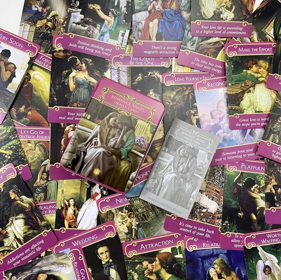 Amazon.co.jp: ロマンスエンジェルオラクルカード-メタル缶の初心者の