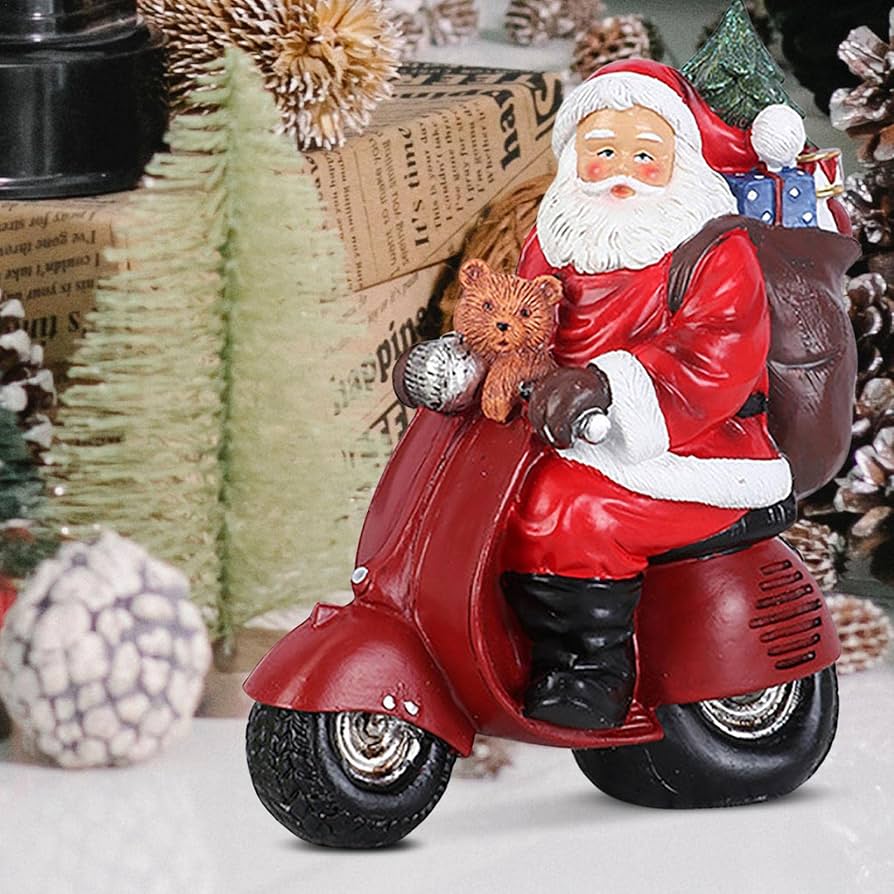 Amazon.co.jp: サンタのクリスマスの像、オートバイの装飾品の