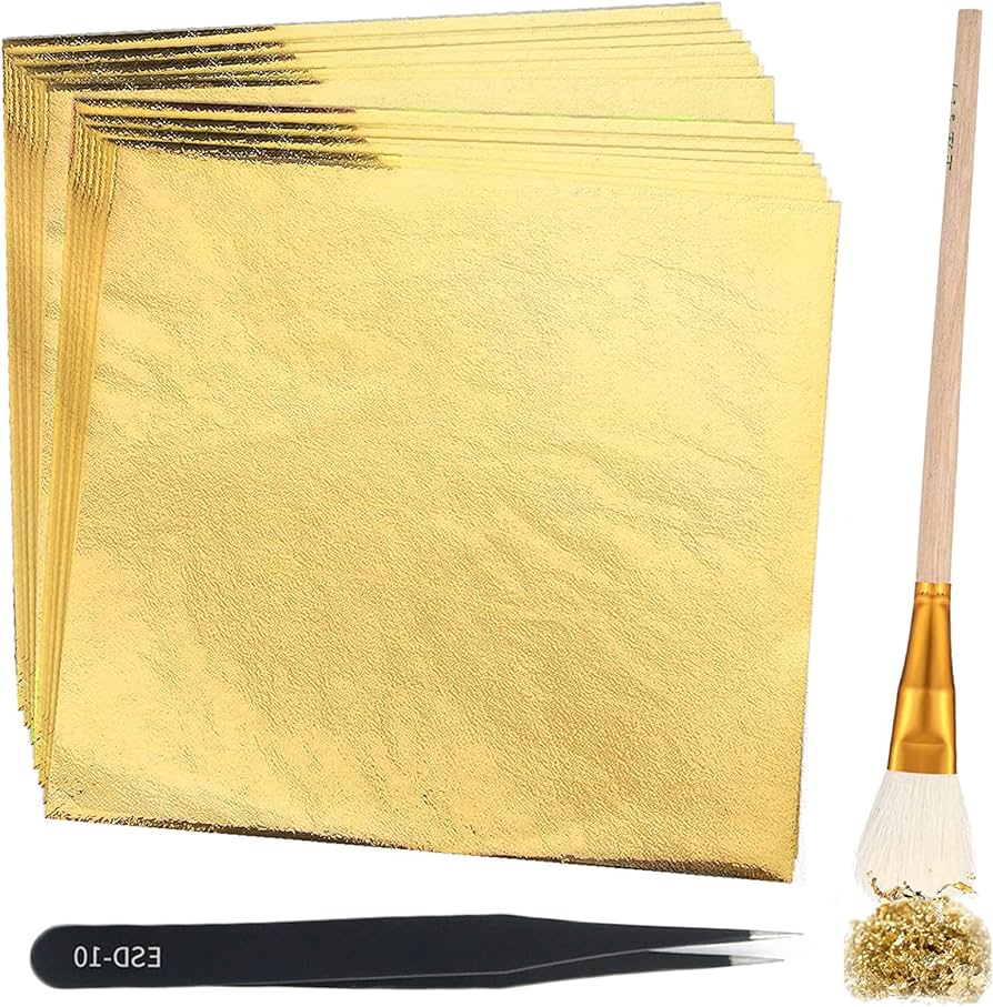 Amazon | 金箔 フェイク 9cm×9cm 100枚入り 模造金箔 ゴールド シート