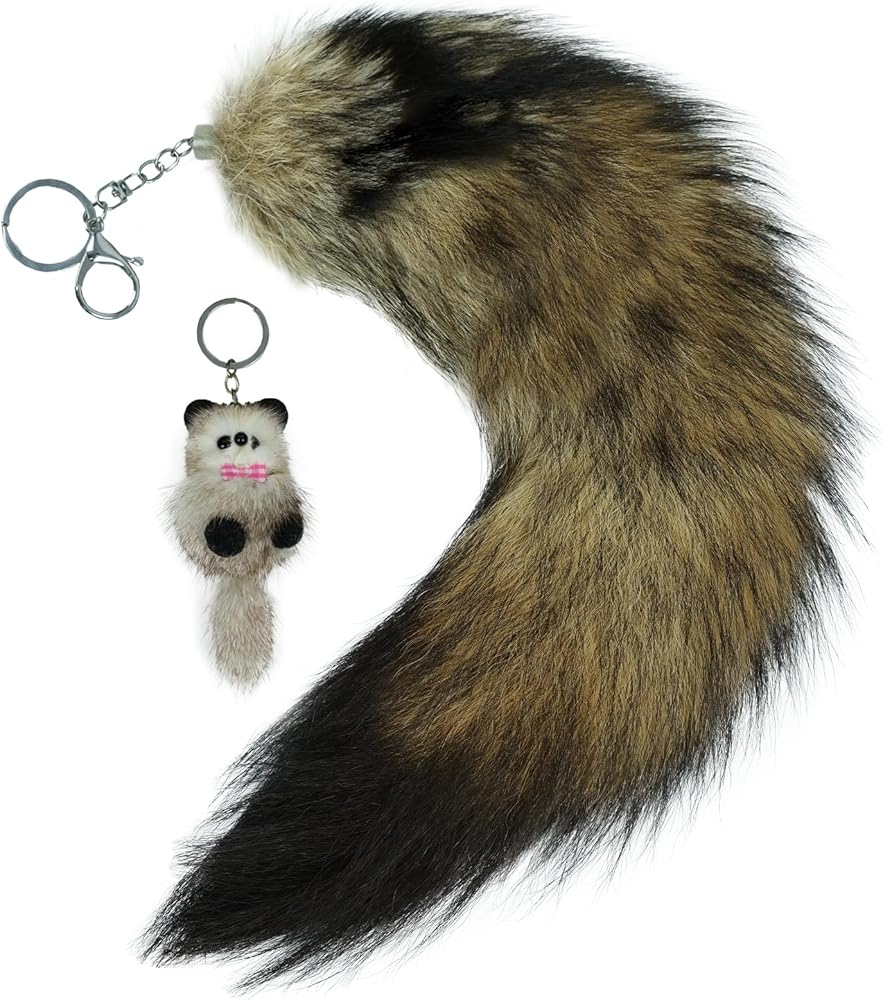 Amazon.com: Beviliu Fox Tail Keychain, Real Fluffy Fur Therian