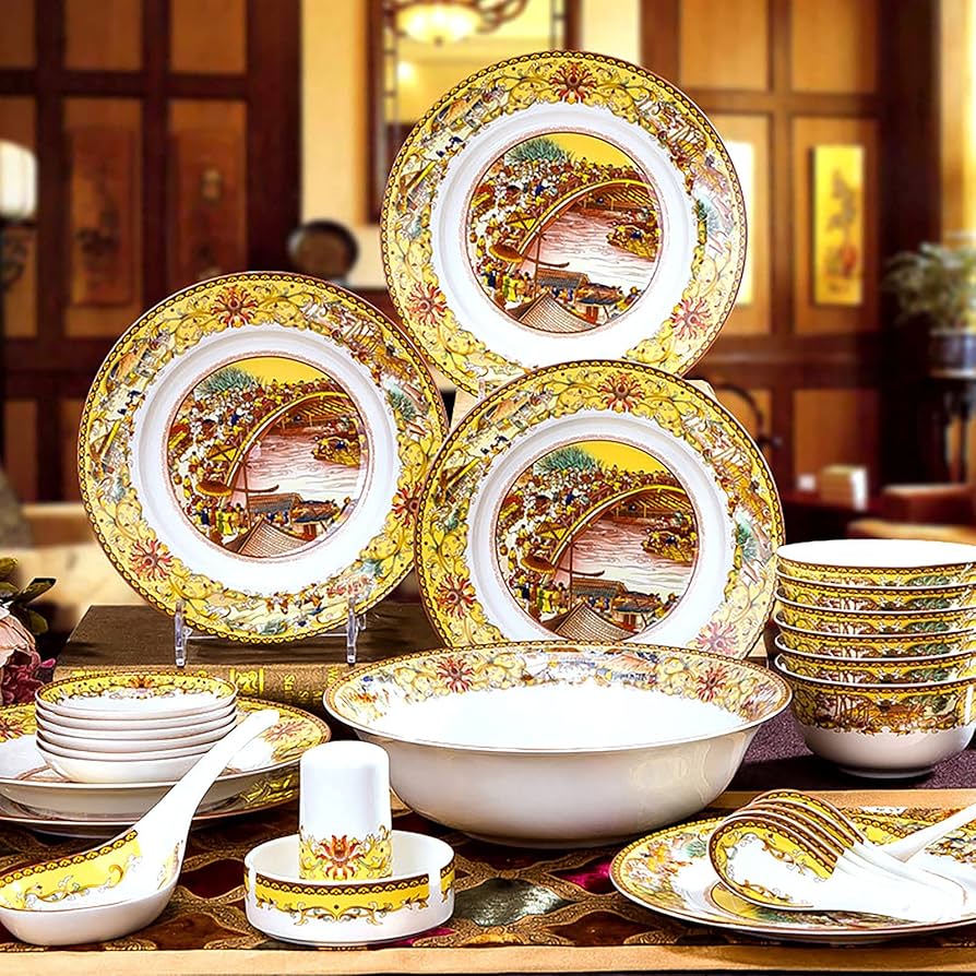 Amazon.co.jp: ボーンチャイナ食器セット、磁器ファインボーンチャイナ