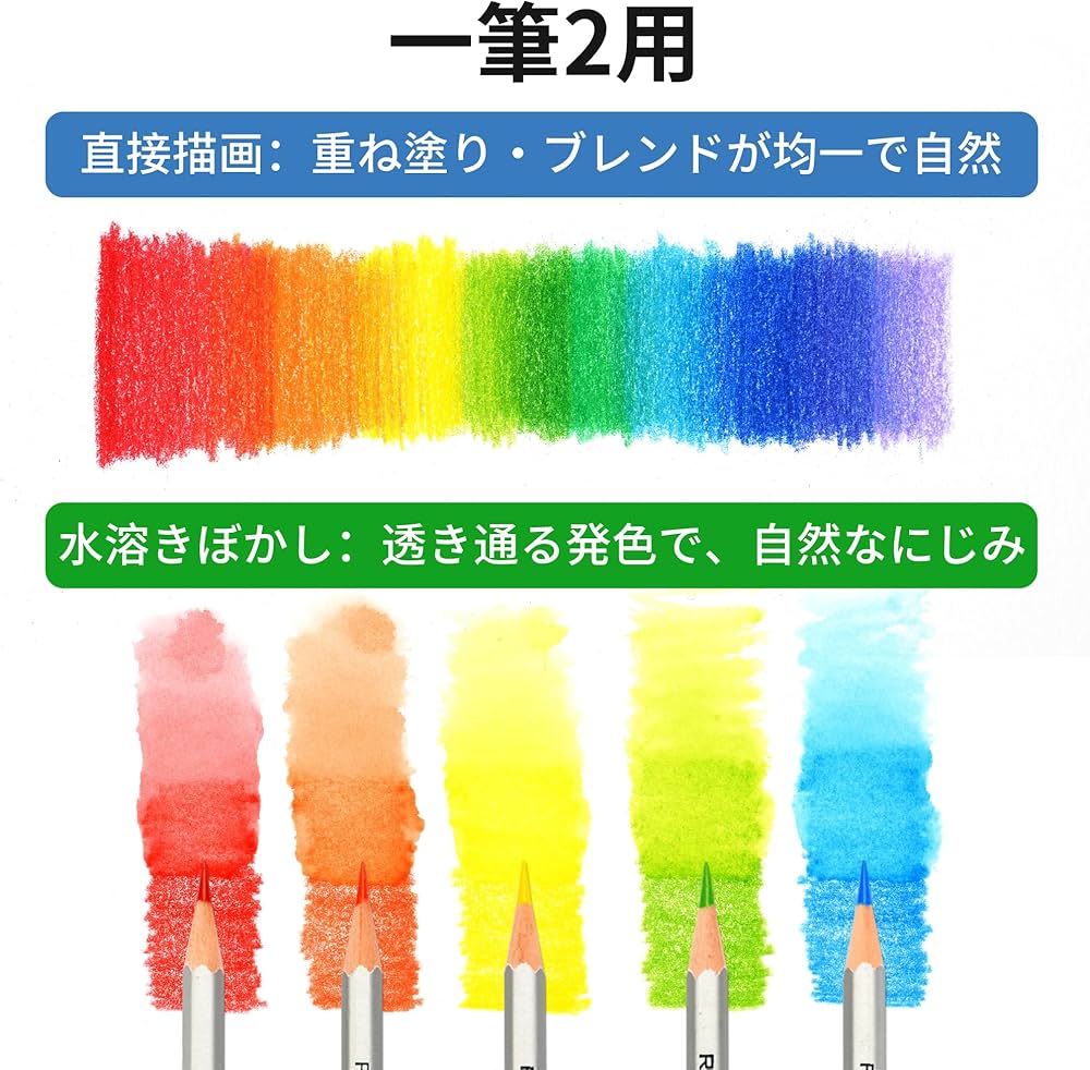 Amazon | MARCO水彩色鉛筆 36色 スケッチ 鉛筆 水溶性6角軸 デッサン