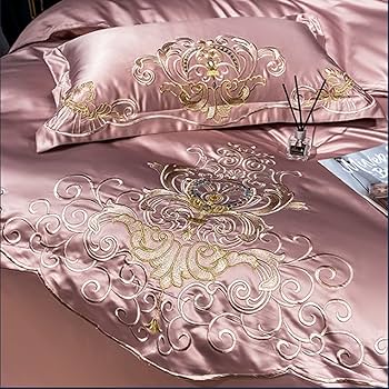 Amazon｜サテンシルク寝具セットクイーンキングサイズベッドセット