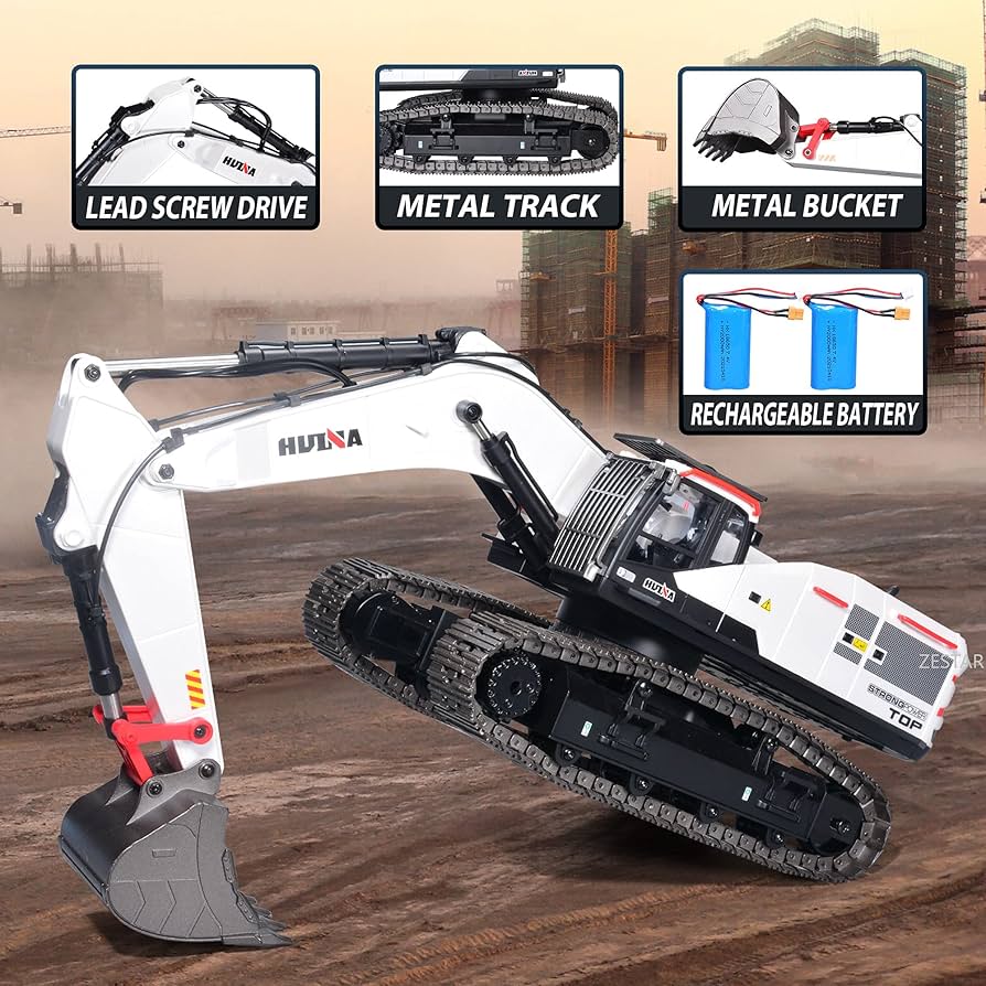 Amazon.com: HUINA 1594 Metal RC 1:14 Excavator 28 Channel Digger
