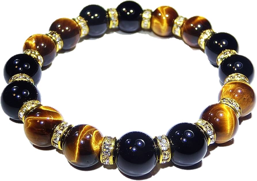 Amazon | 叶石【 金運×成功 】 大玉 12mm タイガーアイ オニキス