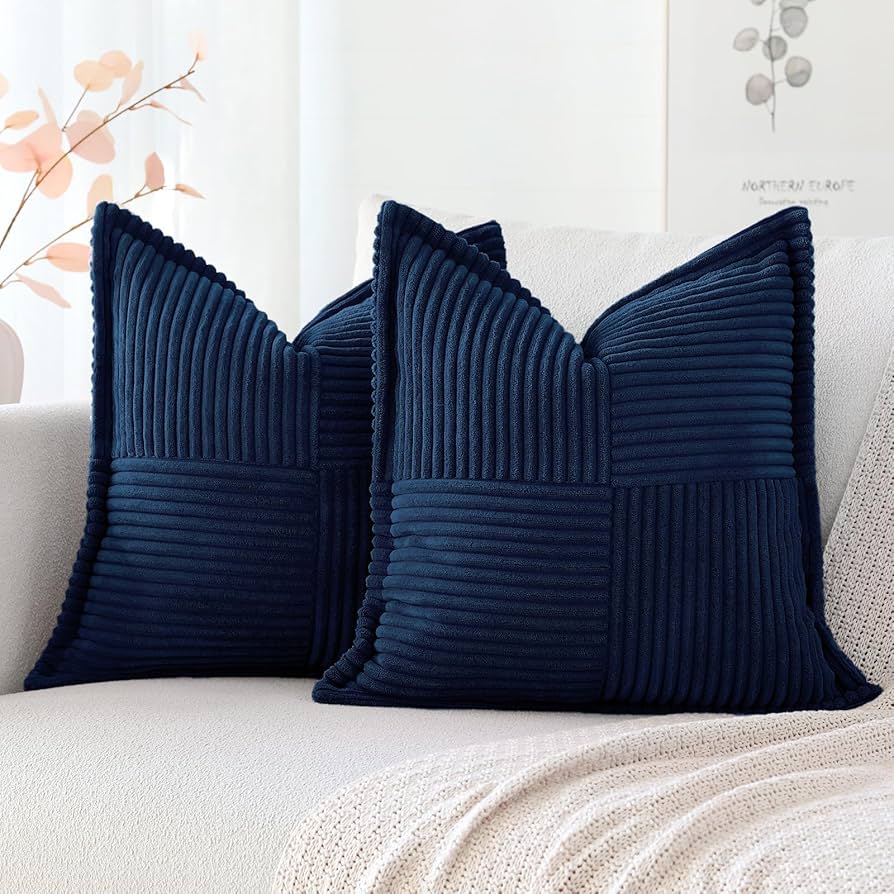 Amazon.com: OTOSTAR Set of 2 Corduroy Throw Pillow Covers with