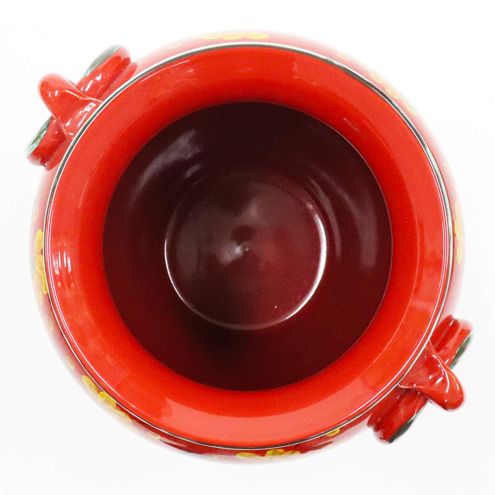 Amazon｜【イタリア製 マヨルカ焼 傘立て】レッド・花柄 33×32×H45cm