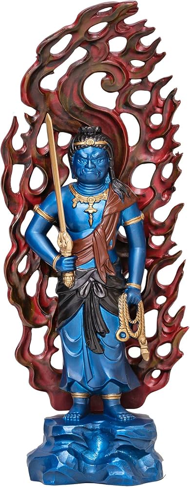 Amazon｜仏像 青不動明王 15.5cm （彩色仕上げ） 仏師：牧田秀雲 原型