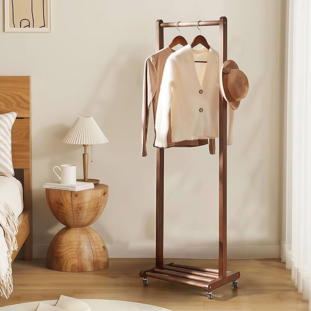 Amazon.co.jp: DODOSOSO ハンガーラック コートハンガー 無垢材 幅48cm