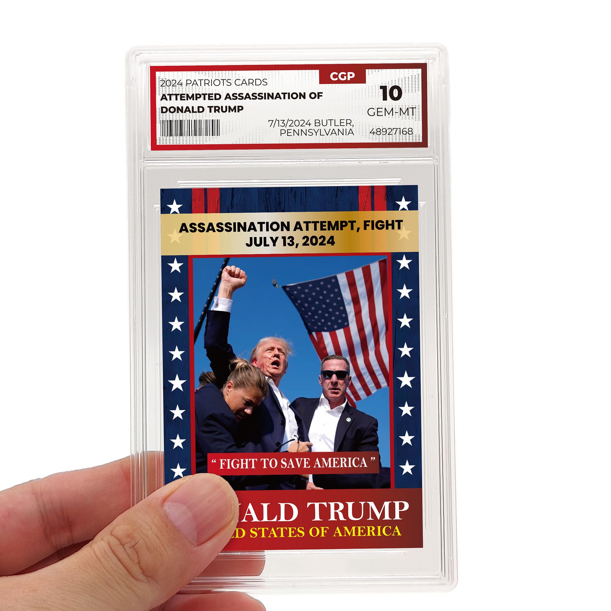 Amazon.com: Trump Trading Card - Assasination Attempt- Gem 10
