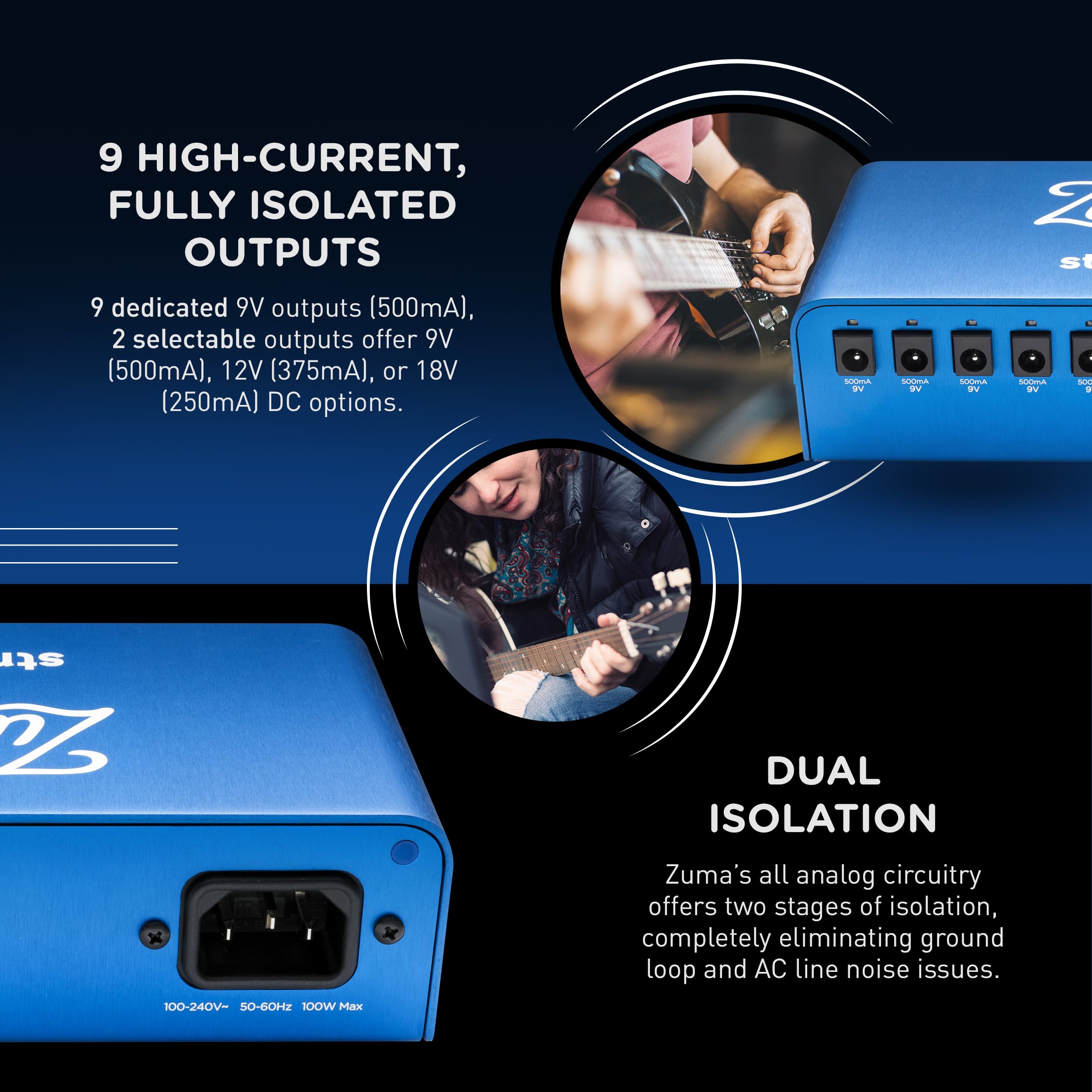 Amazon | Strymon Zuma 拡張可能高電流ギターエフェクト DCペダル電源