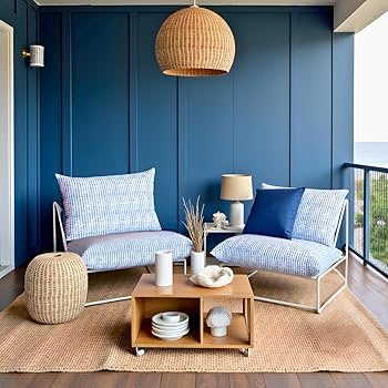 Rockin Cushions Blue Rain Outdoor Slipcovers, Compatible with IKEA