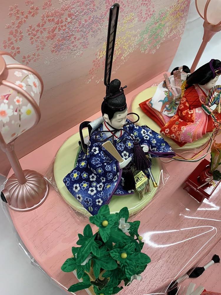 Amazon | 雛人形 桐二段飾 豆親王五人飾 三人官女セット ひな人形