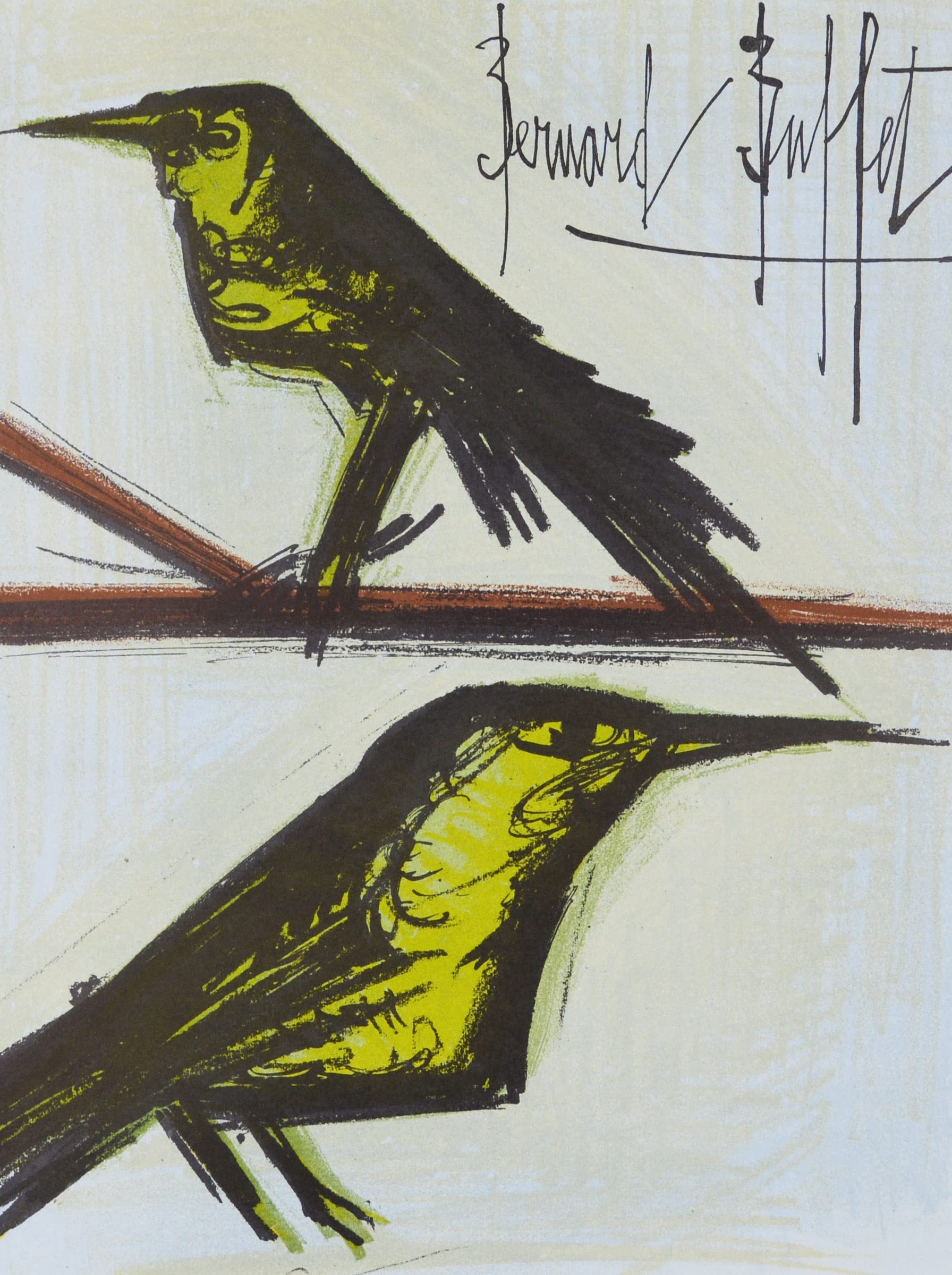 Amazon | ベルナール ビュッフェ 『二羽の鳥 【LITHOGRAPHIES 1952