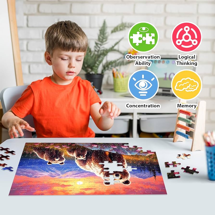 Amazon | 100ピース パズル 4~6歳 ヒグマ ファミリーパズル 6~8歳 8歳