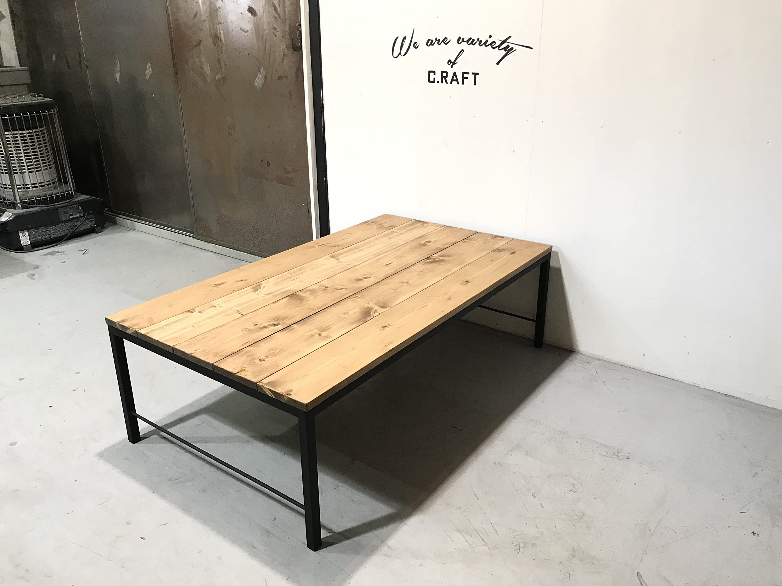 Amazon.co.jp: C.RAFT アイアン ウッド ローテーブル インダストリアル