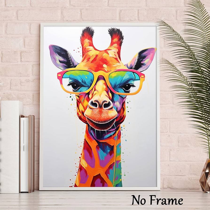 Amazon.co.jp: XBUMHOAL カラフルなキリン キャンバス ウォールアート