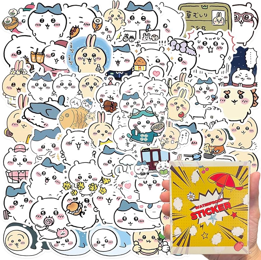 Amazon.co.jp: For ちいかわ ステッカー 60枚 ちい ハチワレ モモンガ