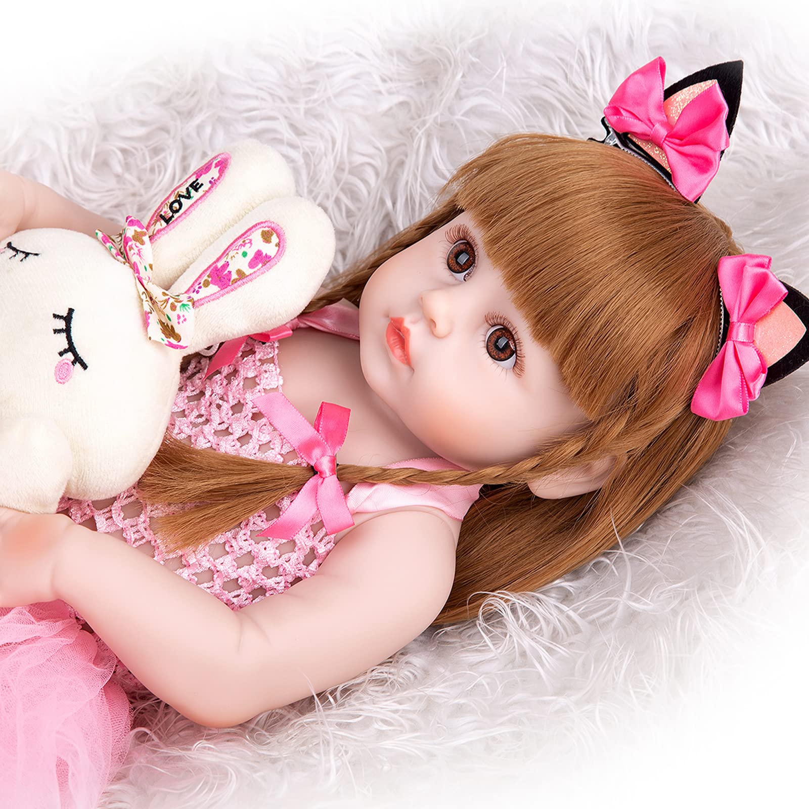 Amazon.co.jp: 48CMリボーンドール可愛いお姫様ピンクのドレスで女の子