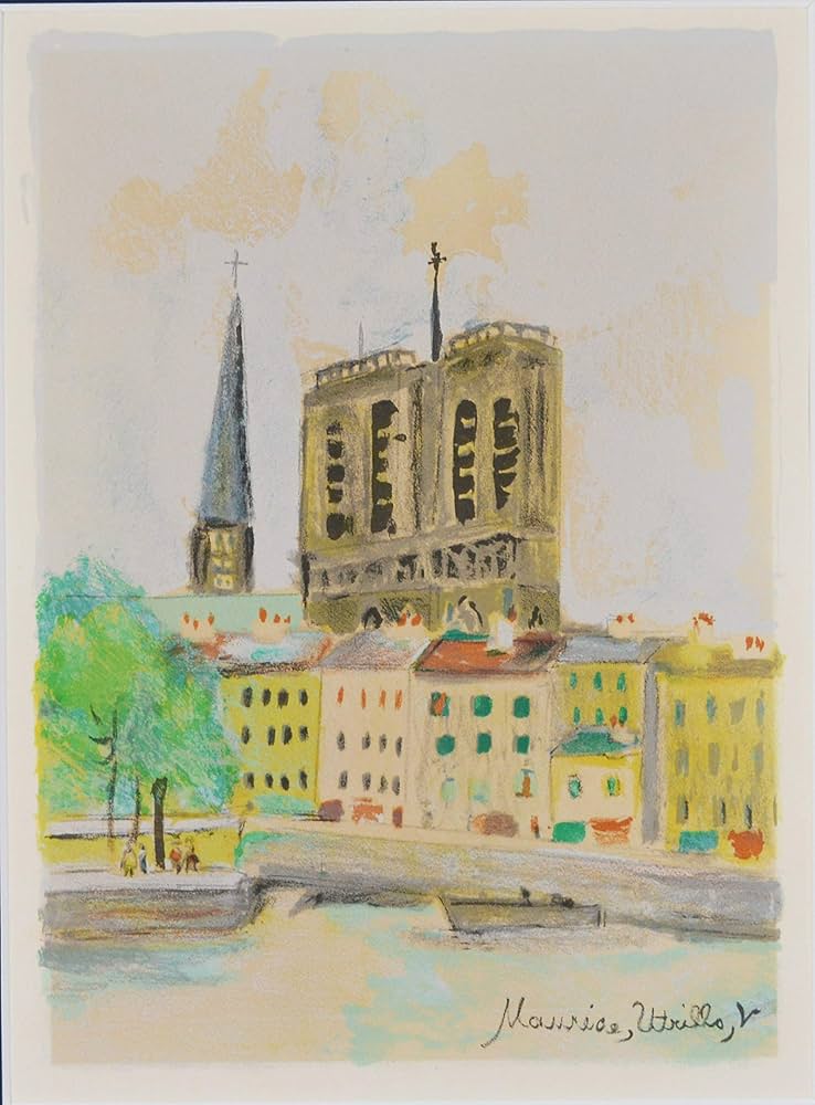 Amazon | モーリス ユトリロ『ノートルダム寺院 【首都パリ】』絵画