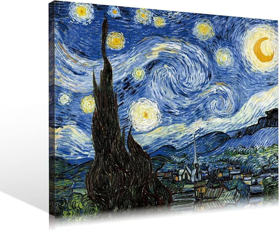 Amazon.co.jp: ゴッホ 星月夜 抽象画 ひまわり 絵画 油絵風景画 壁絵