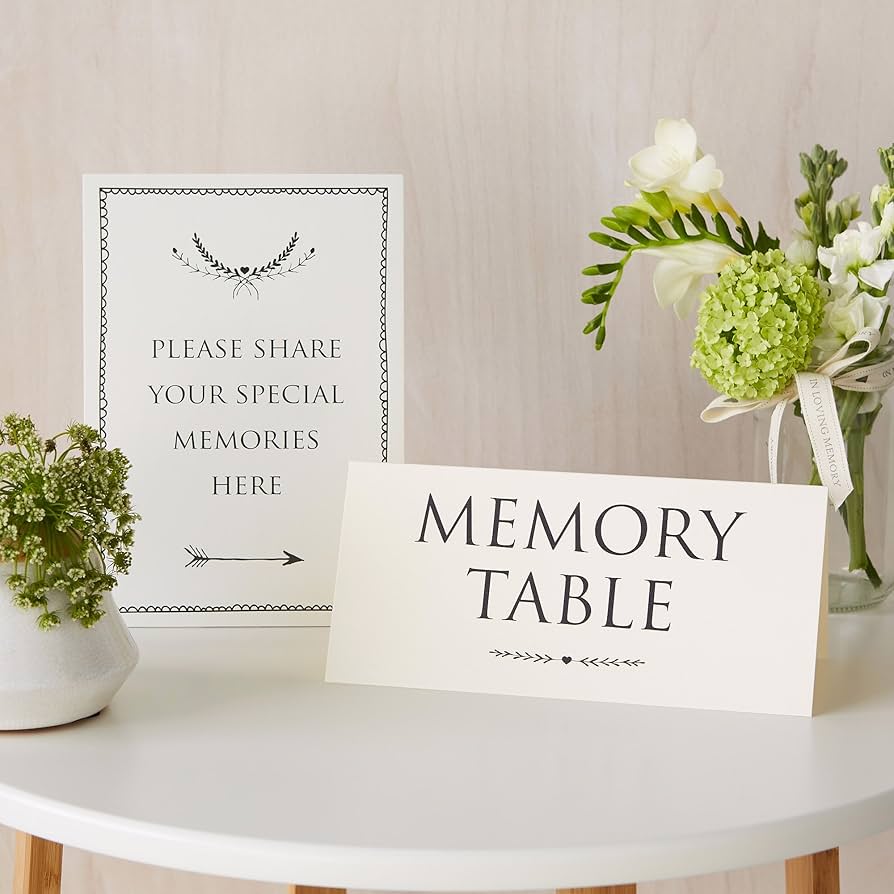 Amazon.com: ANGEL & DOVE Set of 2 Funeral Memory Table Signs