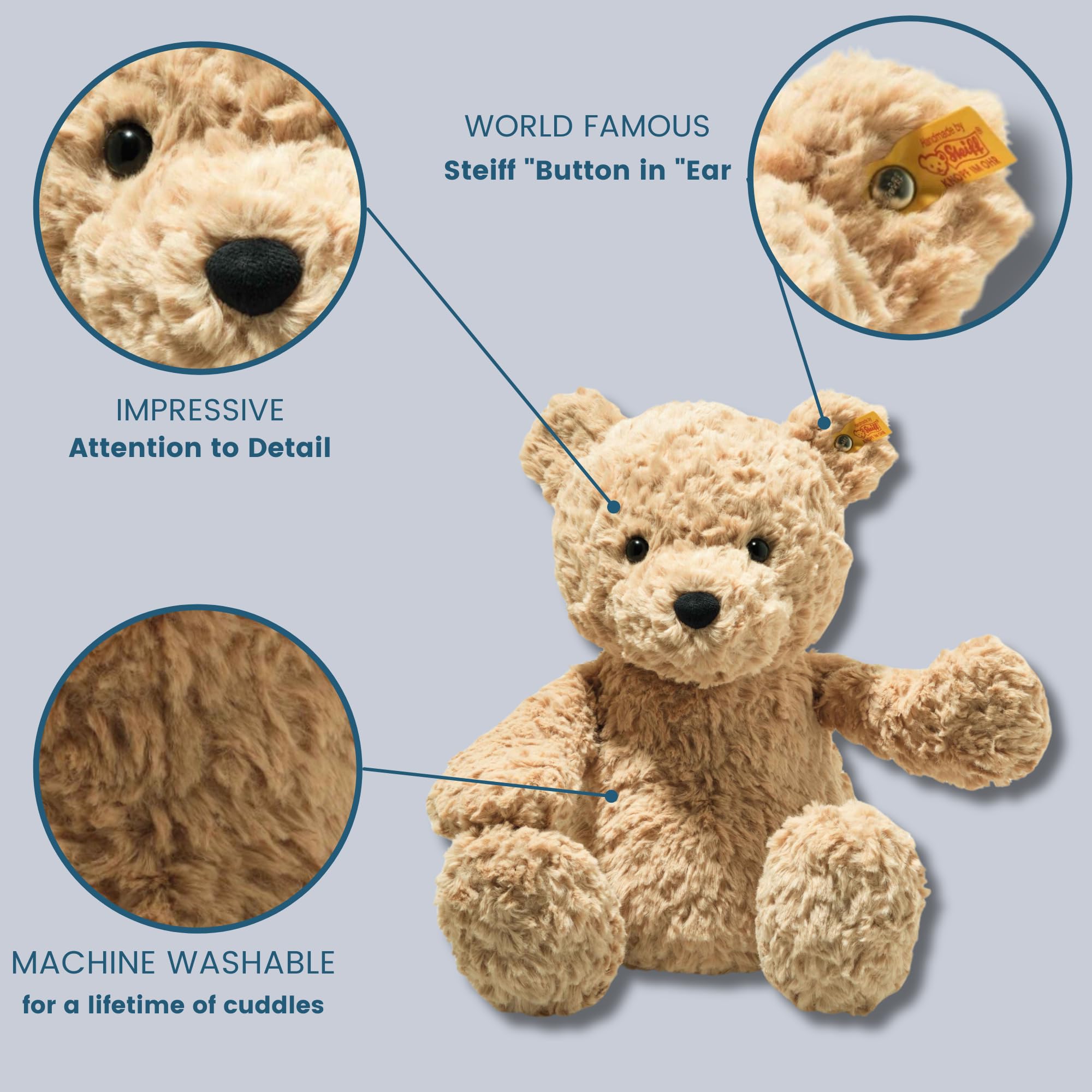 Steiff Jimmy Teddy Bear 16” Soft Cuddly Friends Stuffed Animal