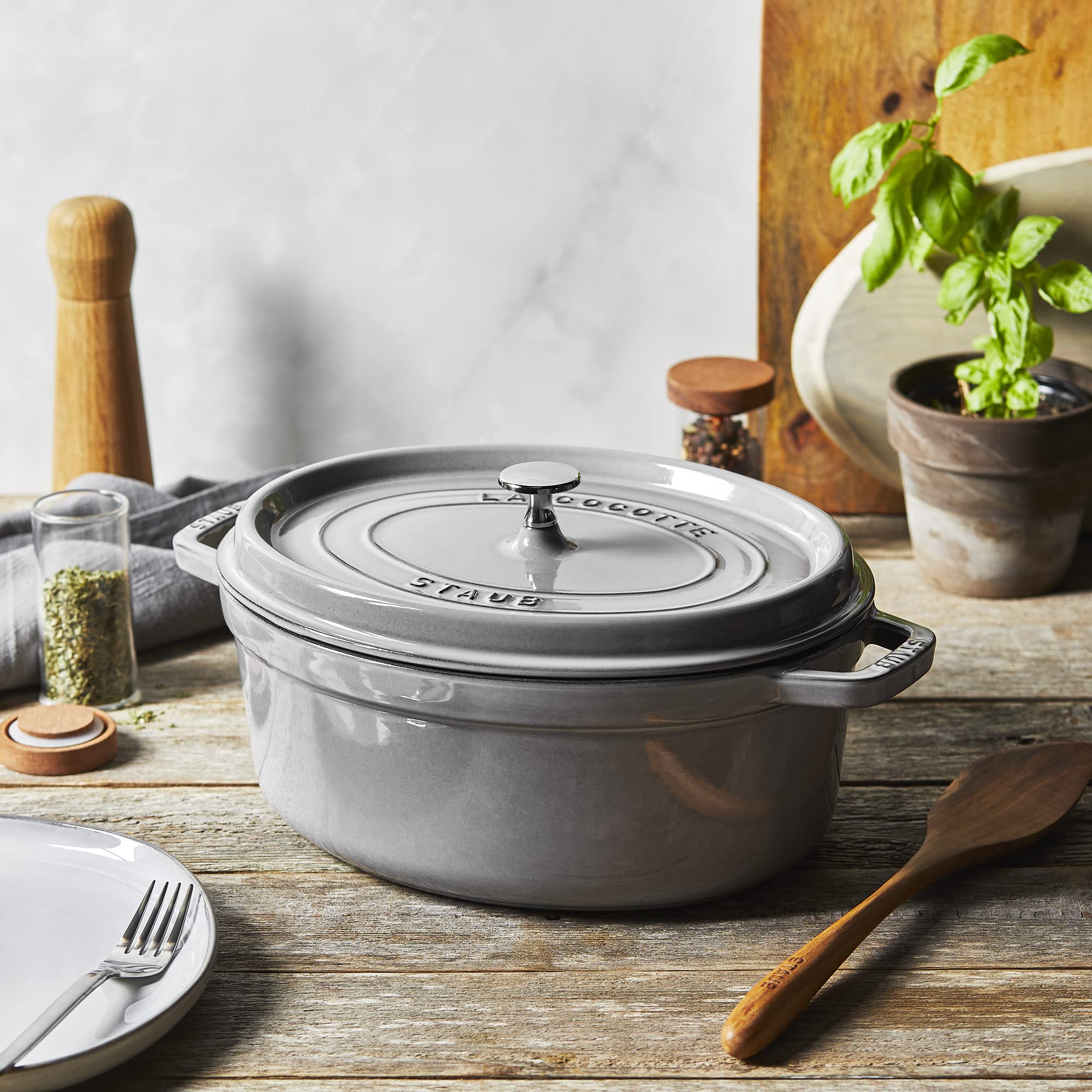 Amazon｜staub ストウブ 「 ピコ ココット オーバル グレー 33cm